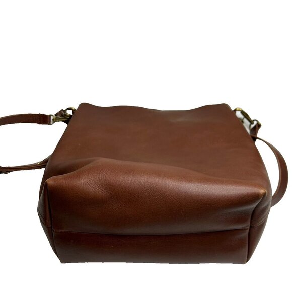 Madewell Rich Brown Leather bucket tote - Picture 4 of 14